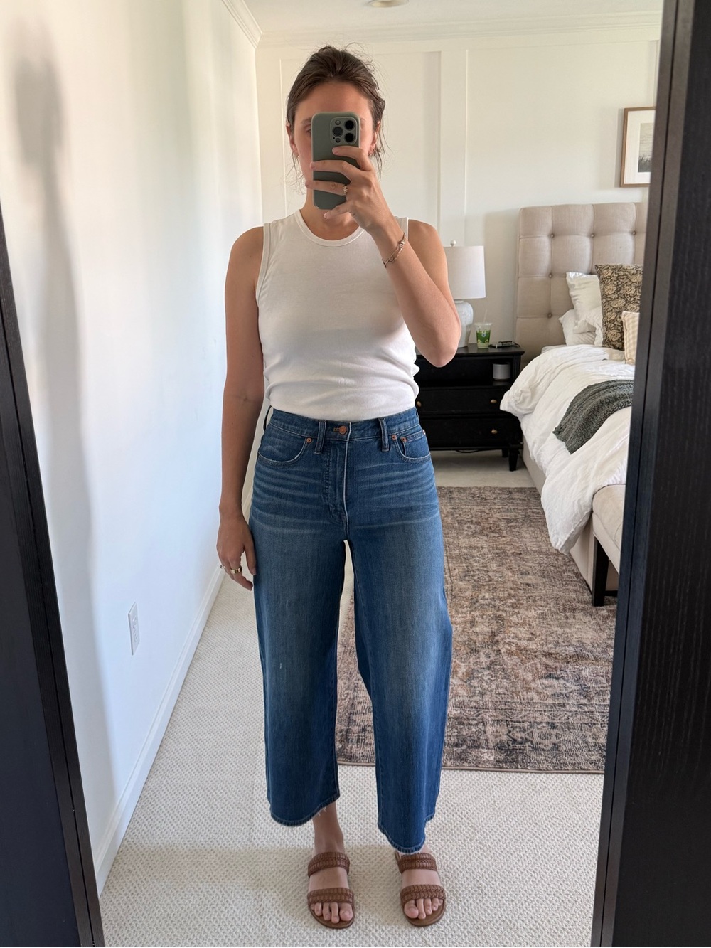 Madewell High-Rise Cropped Wide-Leg Jeans in Medium Blue